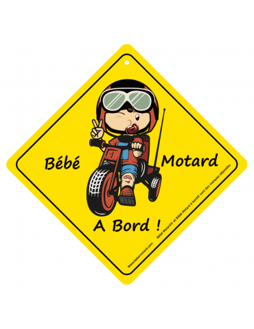 Panneau A Ventouser Bebe Motard A Bord