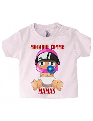 Tee Shirt Bebe Mosquitos Bebemotard Motarde Comme Papa