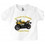 T-shirt Bébé Je Roule En Yamaha - BébéMotard - blanc - face