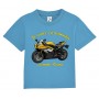 T-shirt Bébé Je Roule En Yamaha - BébéMotard - bleu - face