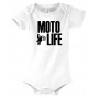 Body Bébé Moto Life - BébéMotard - blanc - face