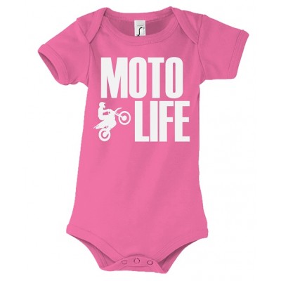 Body Bébé Moto Life - BébéMotard - rose - face